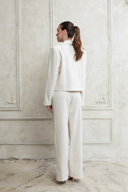 QUIET LUXURY COTTON TAILORED TROUSERS