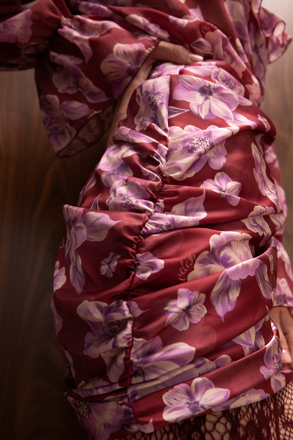 ROSALIE FLORAL MINI SATIN SKIRT
