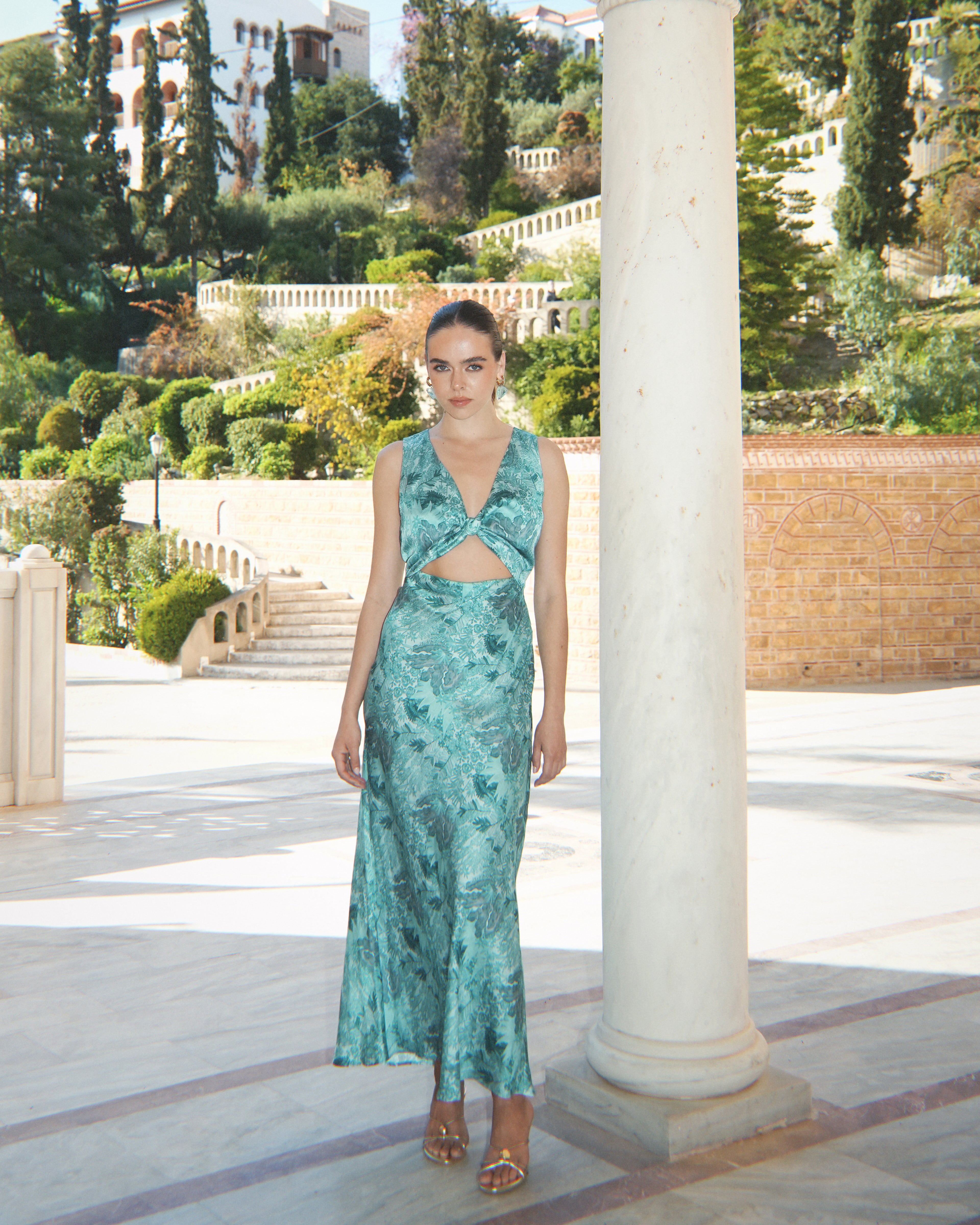 SERAFINA MIDI SATIN DRESS