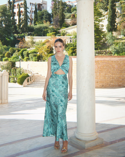 SERAFINA MIDI SATIN DRESS
