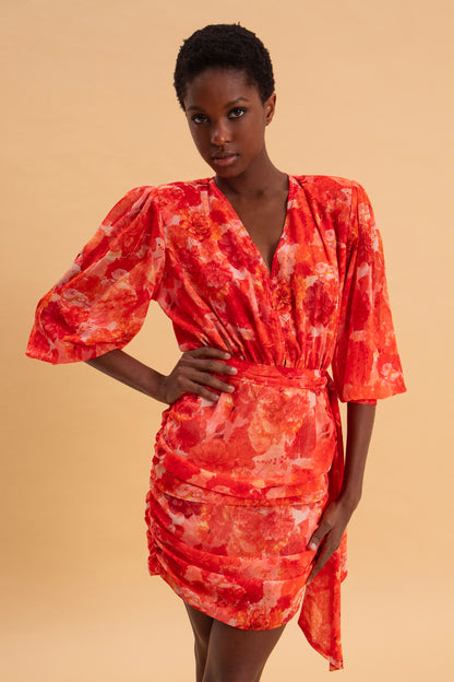 SUNSET DREAM MINI DRESS WITH GOLD DETAILS