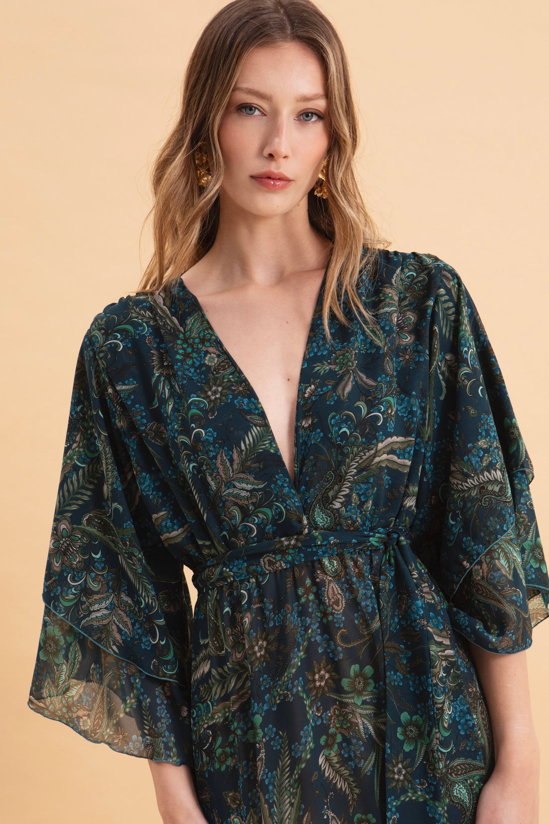 MYSTIC FOREST MAXI DRESS WITH RUFFLES