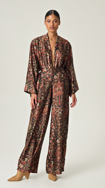 AUTUMN TAPESTRY SATIN SHIRT