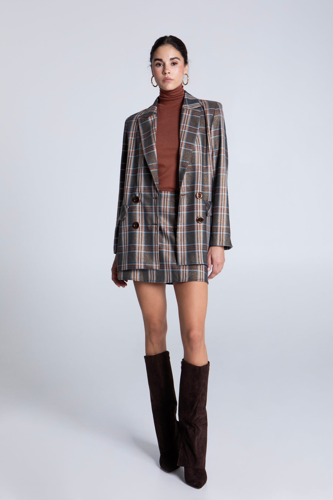 HERITAGE LUREX PLAID BLAZER