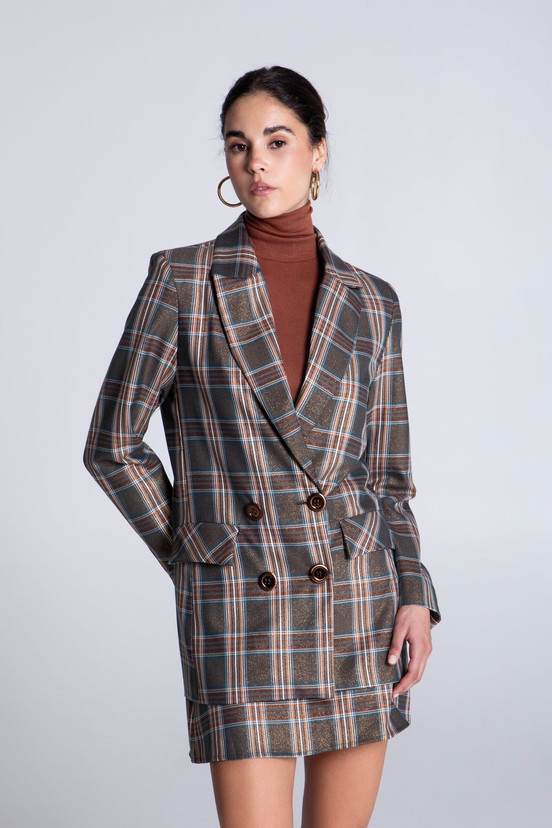 HERITAGE LUREX PLAID BLAZER