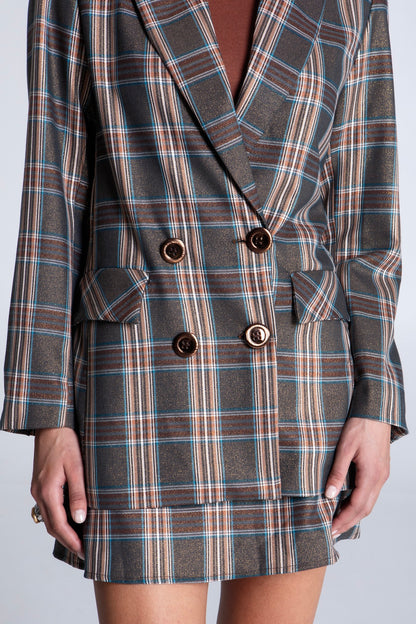HERITAGE LUREX PLAID BLAZER