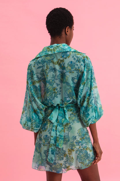 BOTANICAL BREEZE MINI WRAP SKIRT