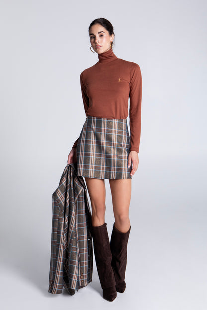 HERITAGE LUREX PLAID MINI SKIRT