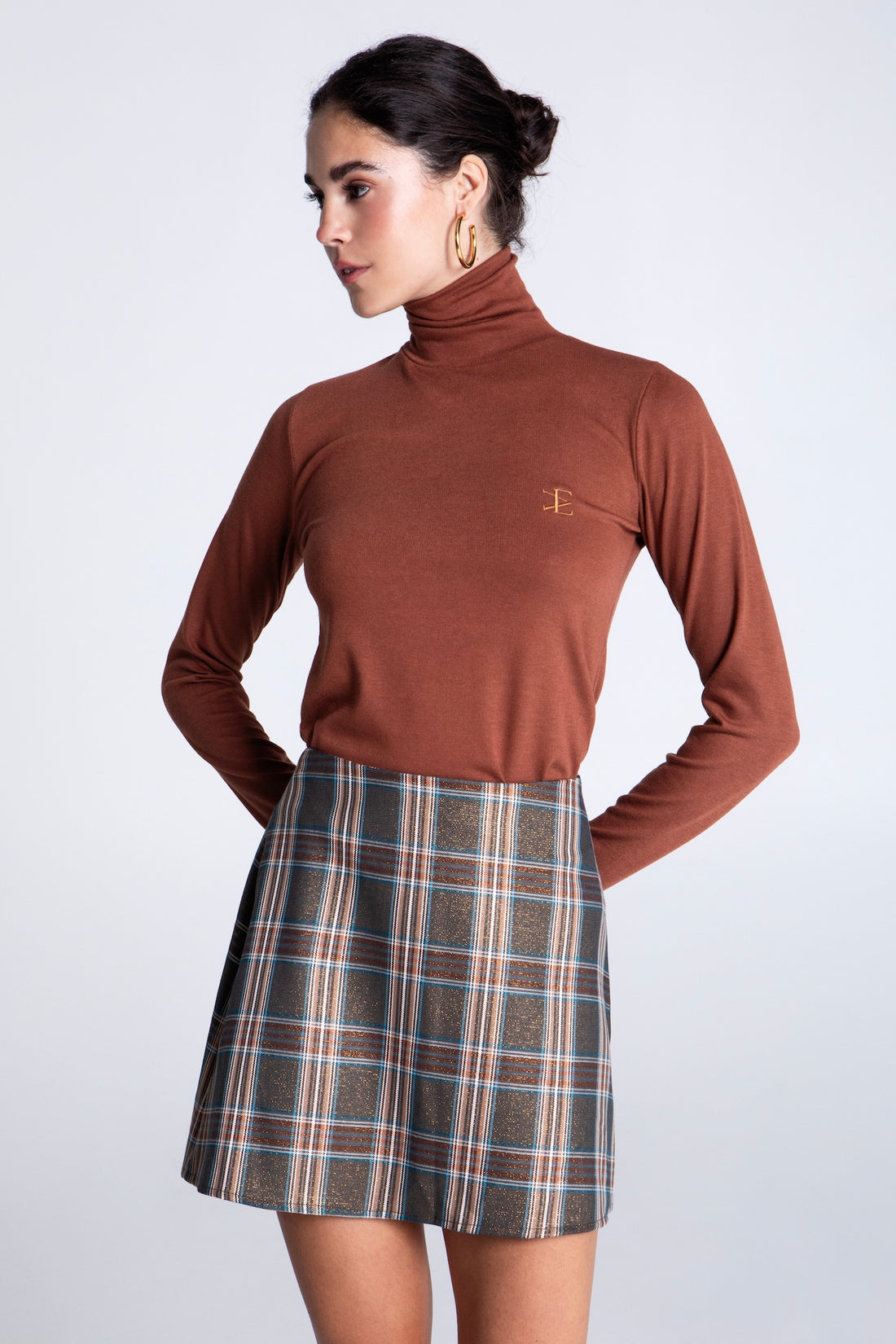 HERITAGE LUREX PLAID MINI SKIRT