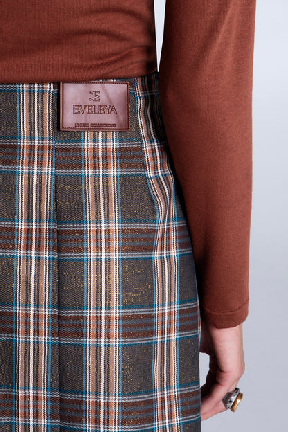 HERITAGE LUREX PLAID MINI SKIRT