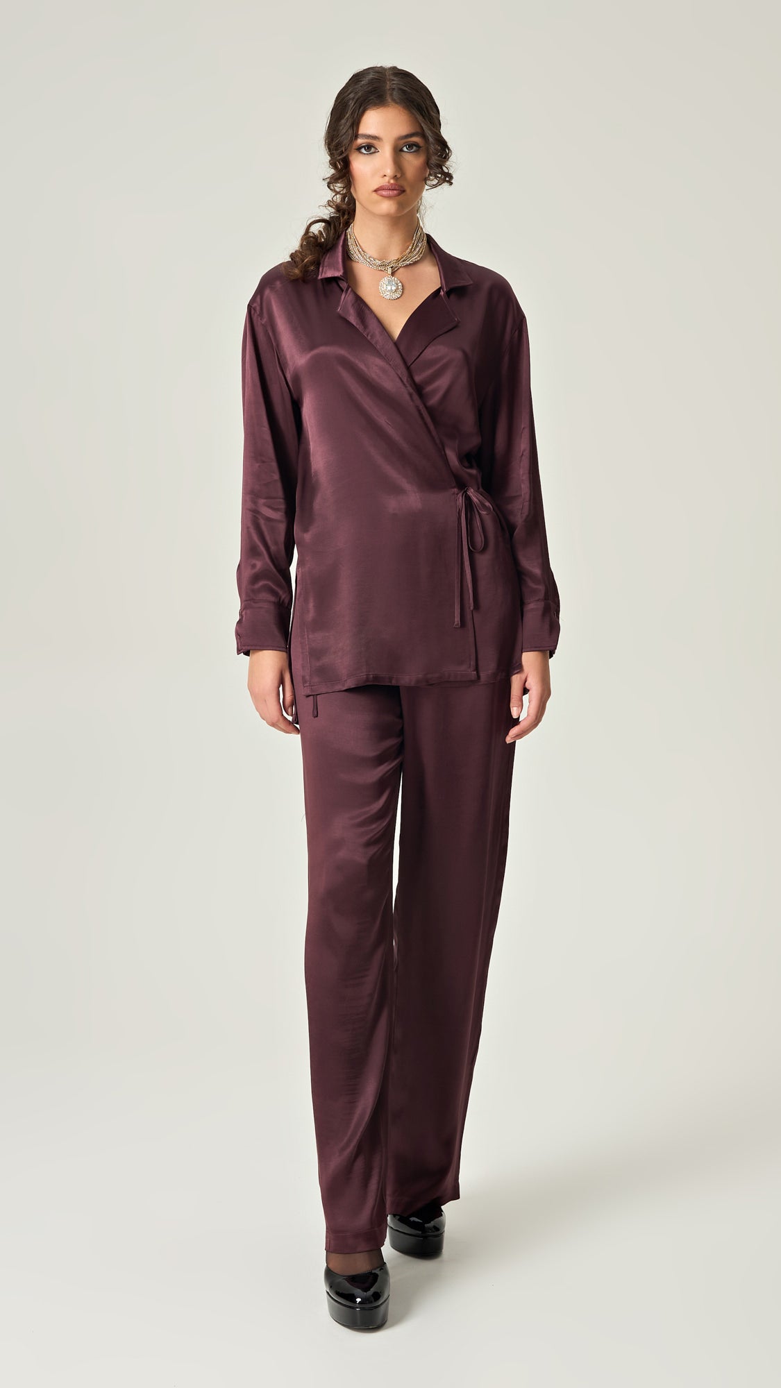 MULBERRY SATIN SHIRT