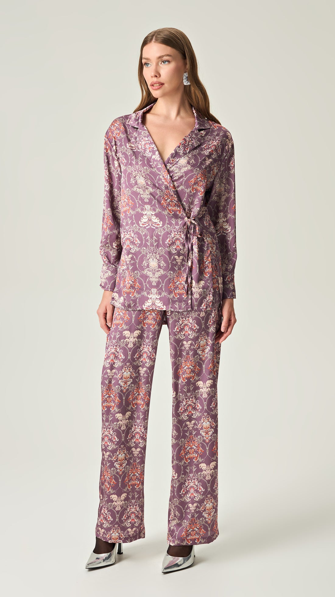 AMETHYST GRACE SATIN HIGH WAISTED PANTS