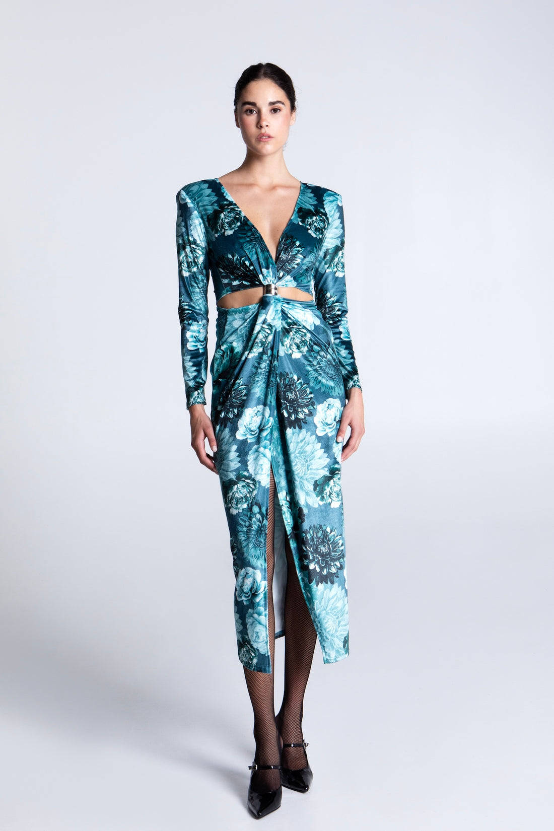 BEATRIS MIDI VELVET DRESS
