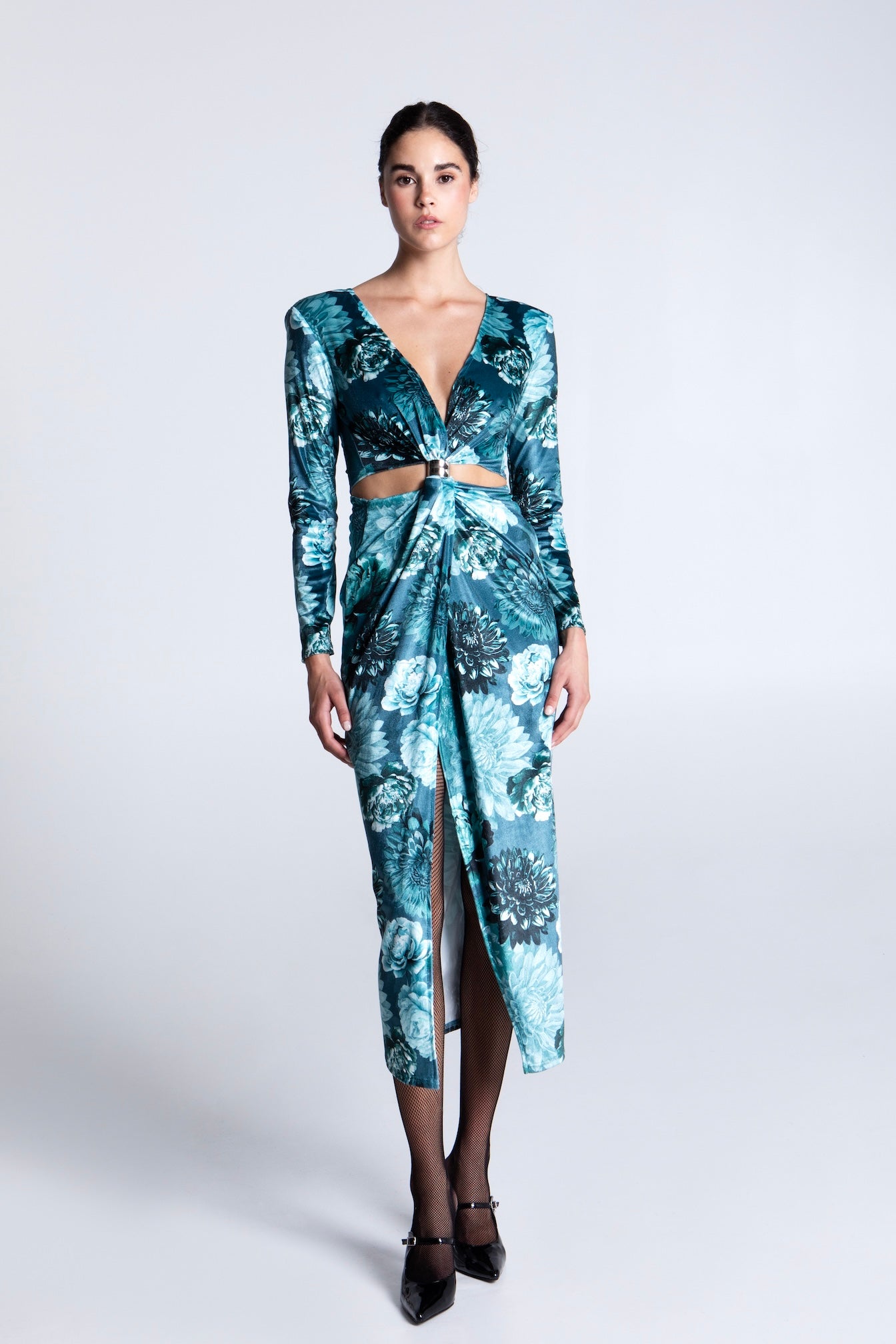 BEATRIS MIDI VELVET DRESS