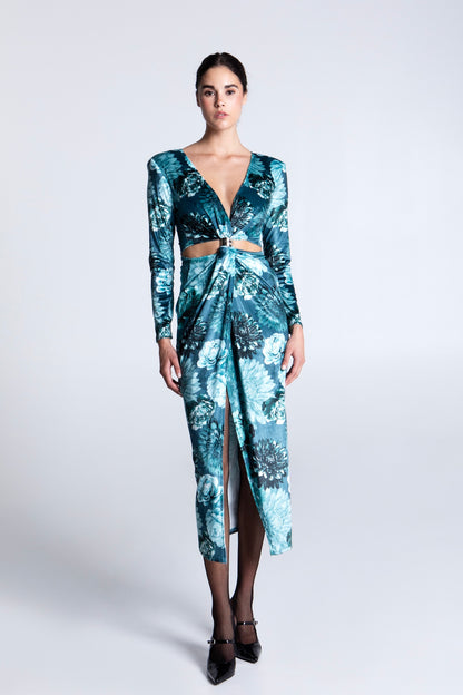 BEATRIS MIDI VELVET DRESS