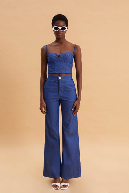 COBALT CHIC DENIM BUSTIER