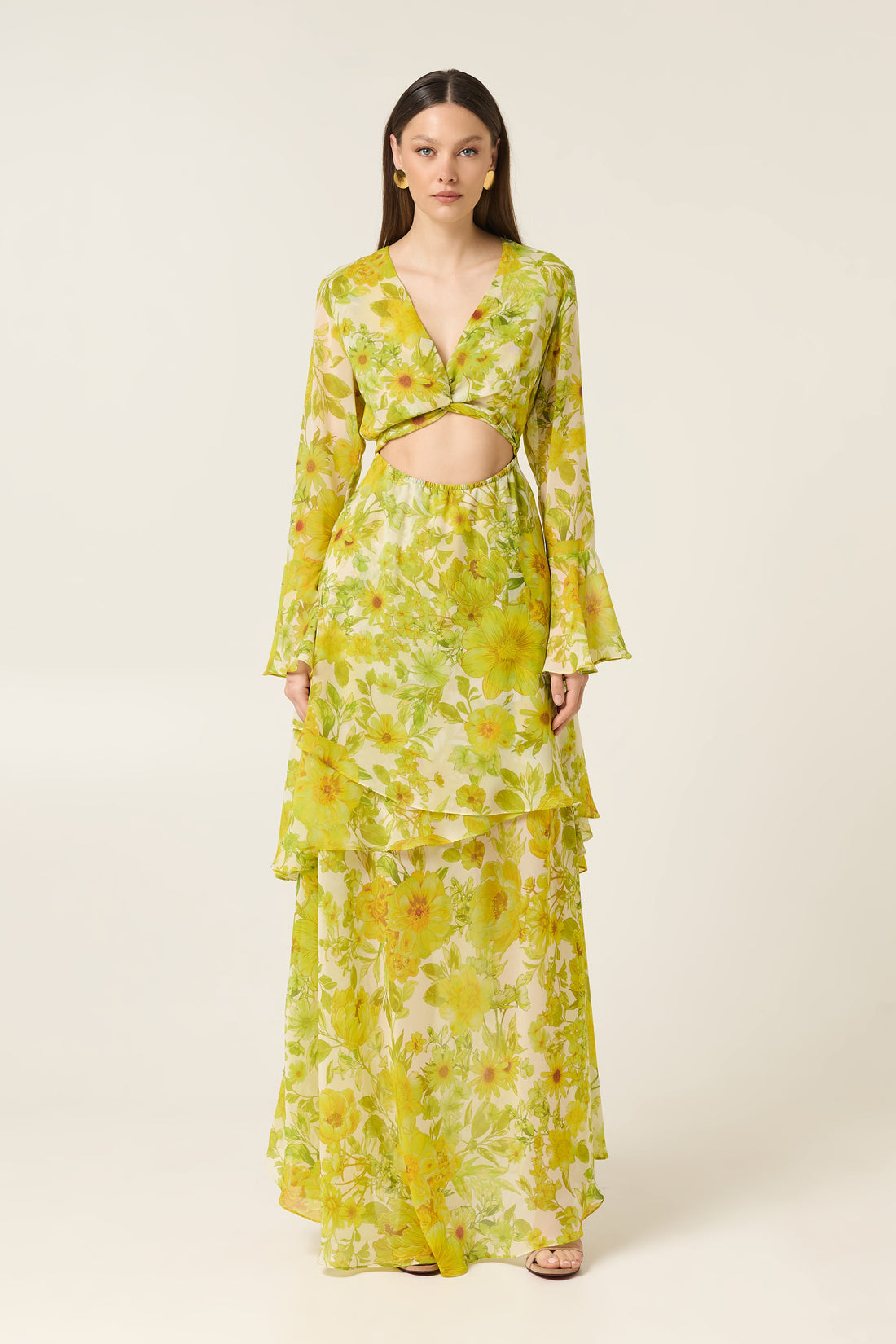 CITRUS MAXI DRESS WITH RUFFLES