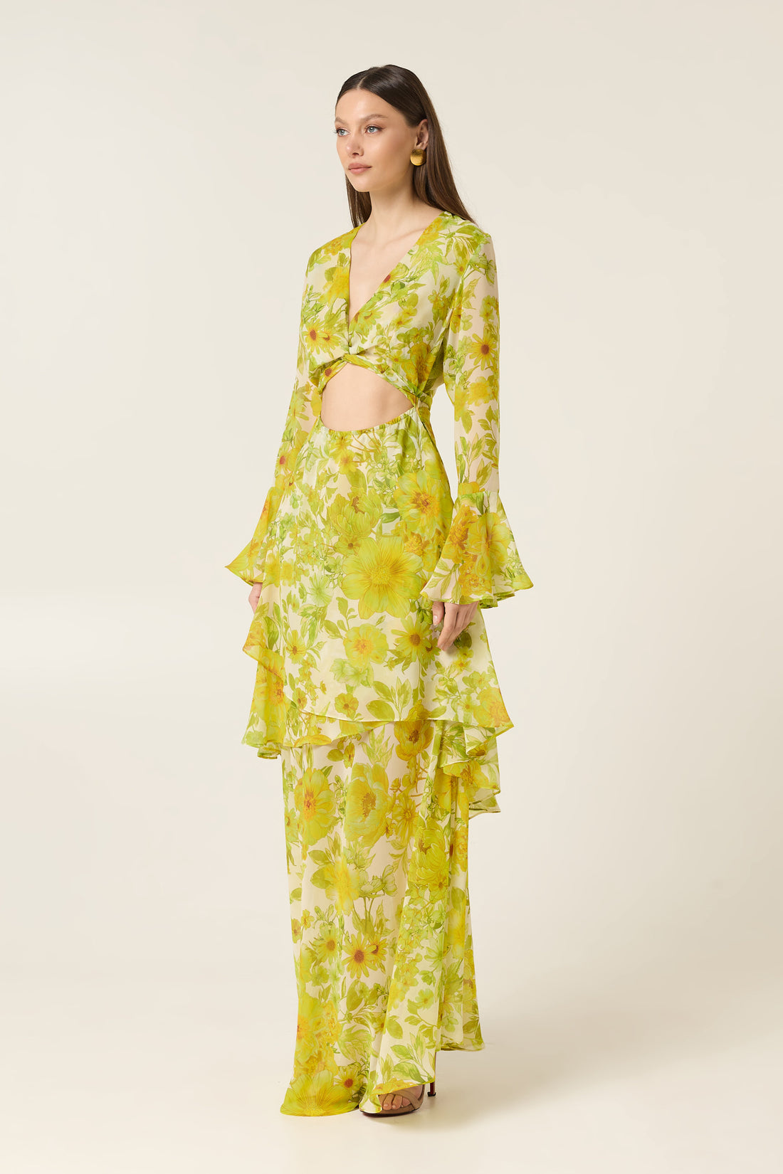 CITRUS MAXI DRESS WITH RUFFLES