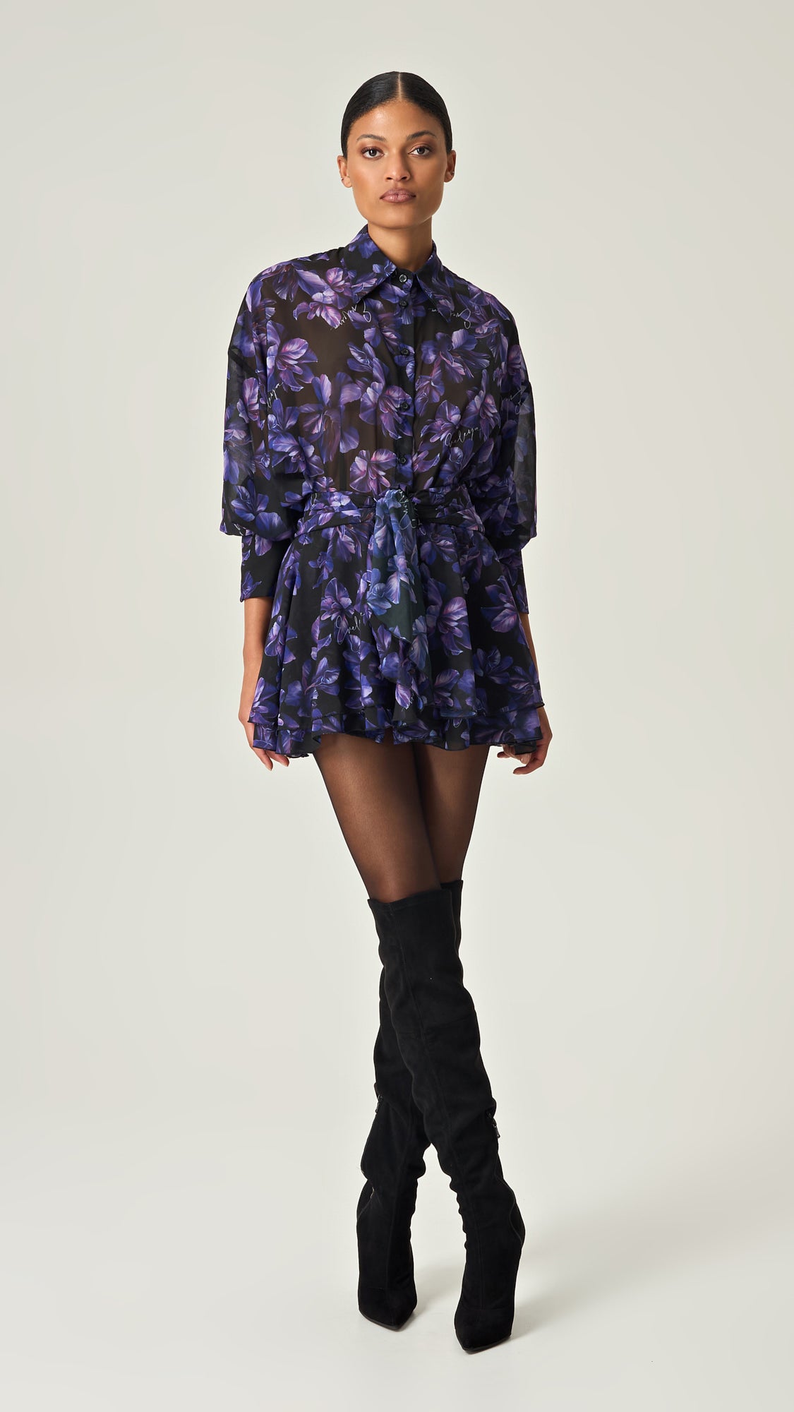 MIDNIGHT BLOOM MINI SKIRT