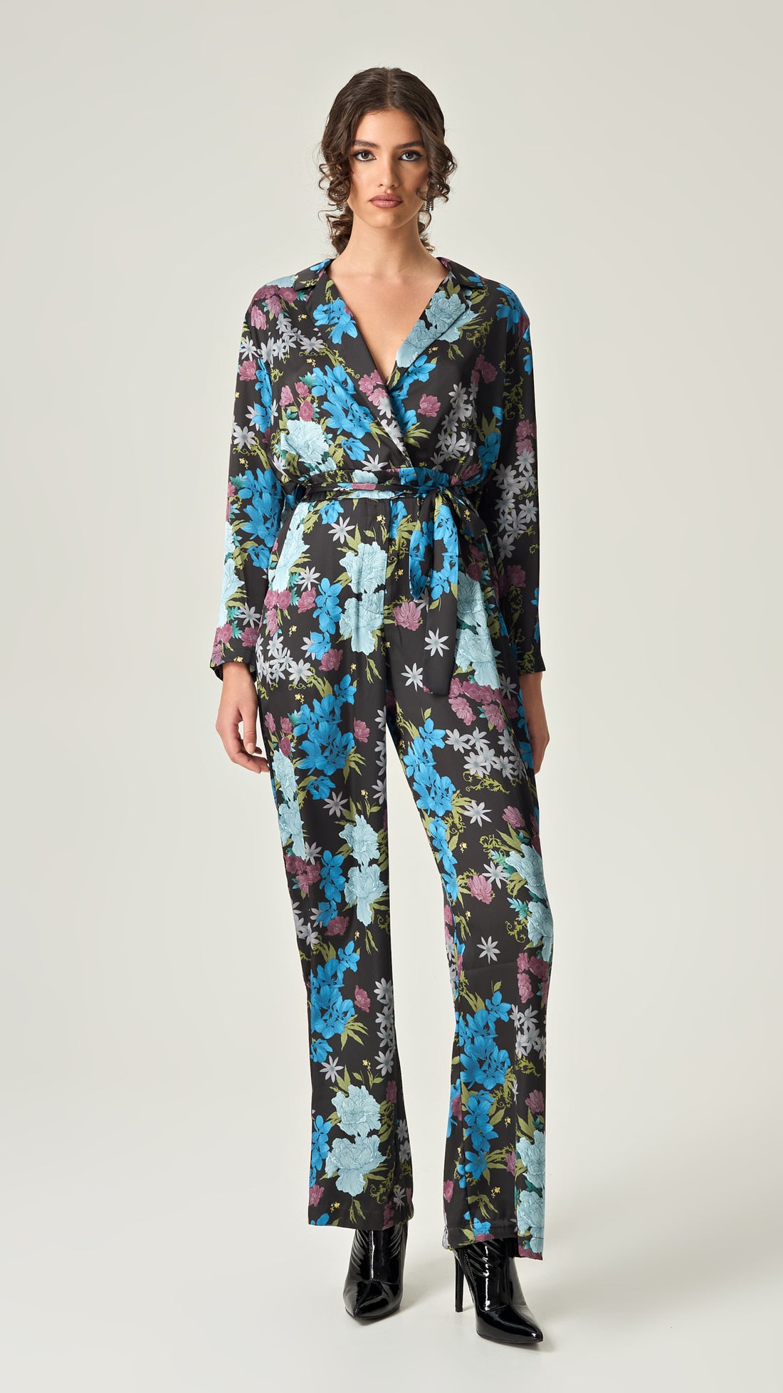 NOCTURNAL GARDEN SATIN JUMPSUIT