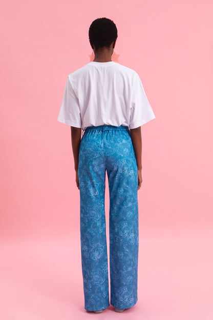 AQUATIC ELEGANCE 100% COTTON JEAN PANTS