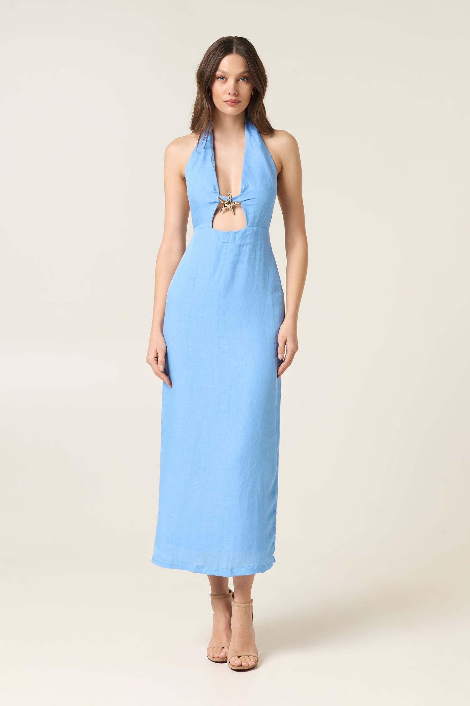 SKY MIDI LINEN DRESS
