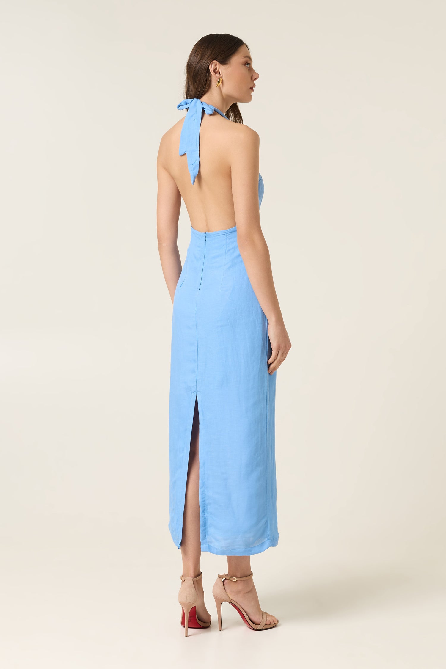 SKY MIDI LINEN DRESS