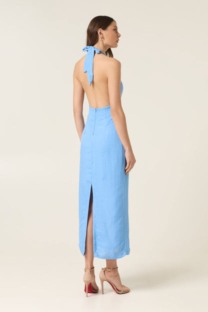 SKY MIDI LINEN DRESS