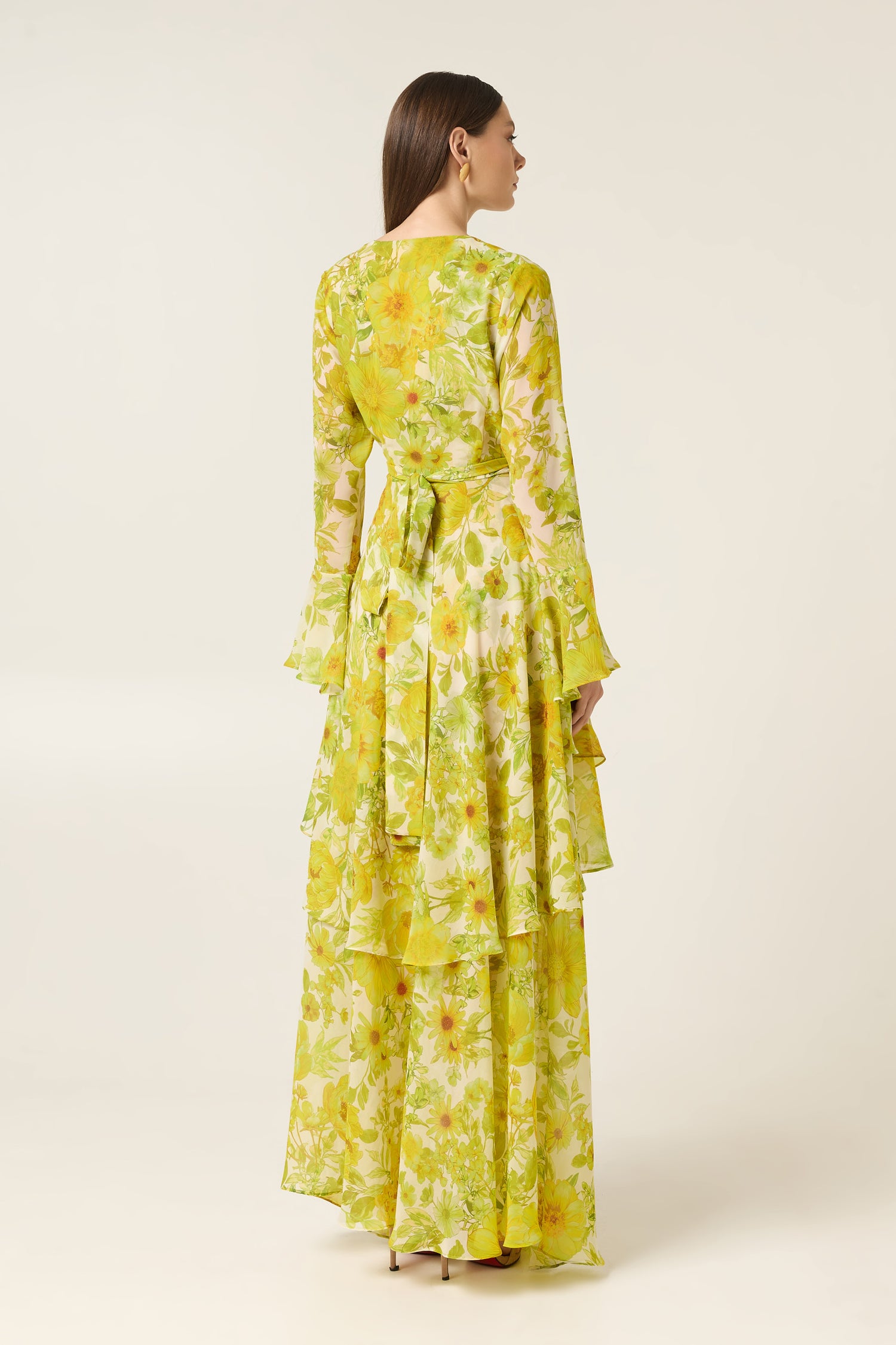CITRUS MAXI DRESS WITH RUFFLES