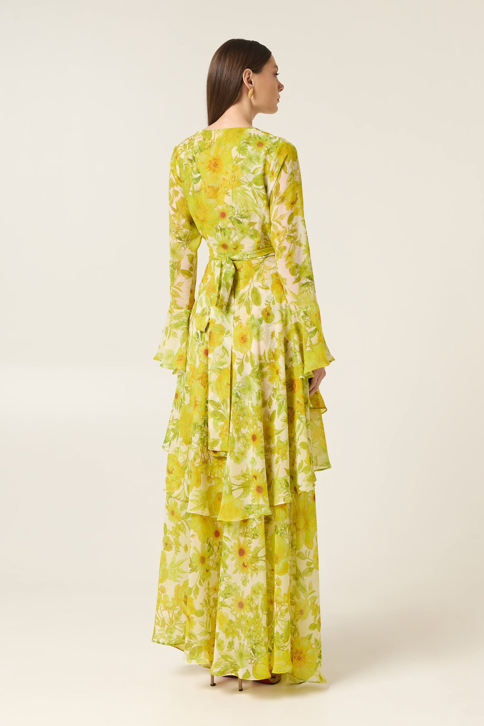 CITRUS MAXI DRESS WITH RUFFLES