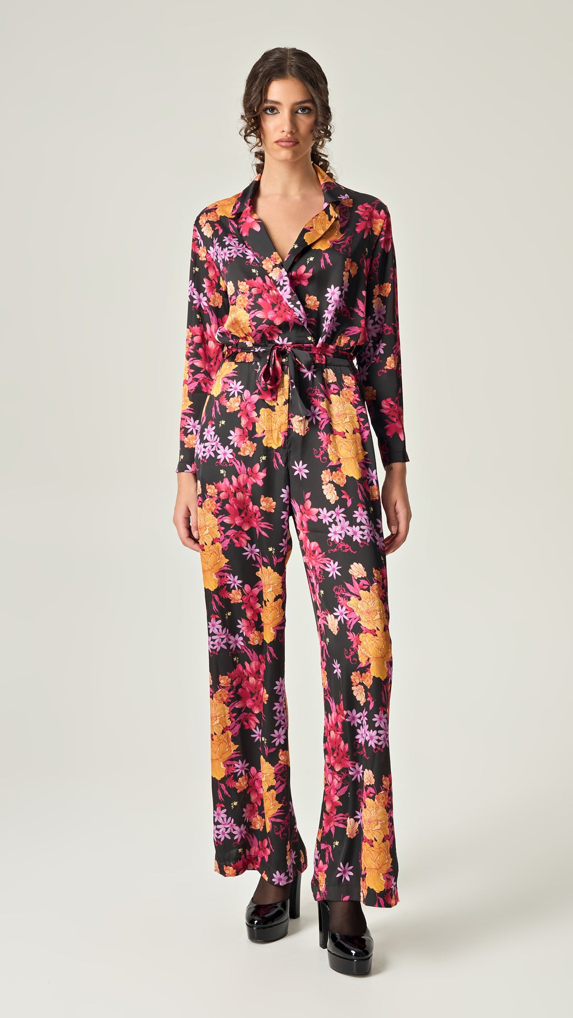 HARVEST BLOOM SATIN JUMPSUIT