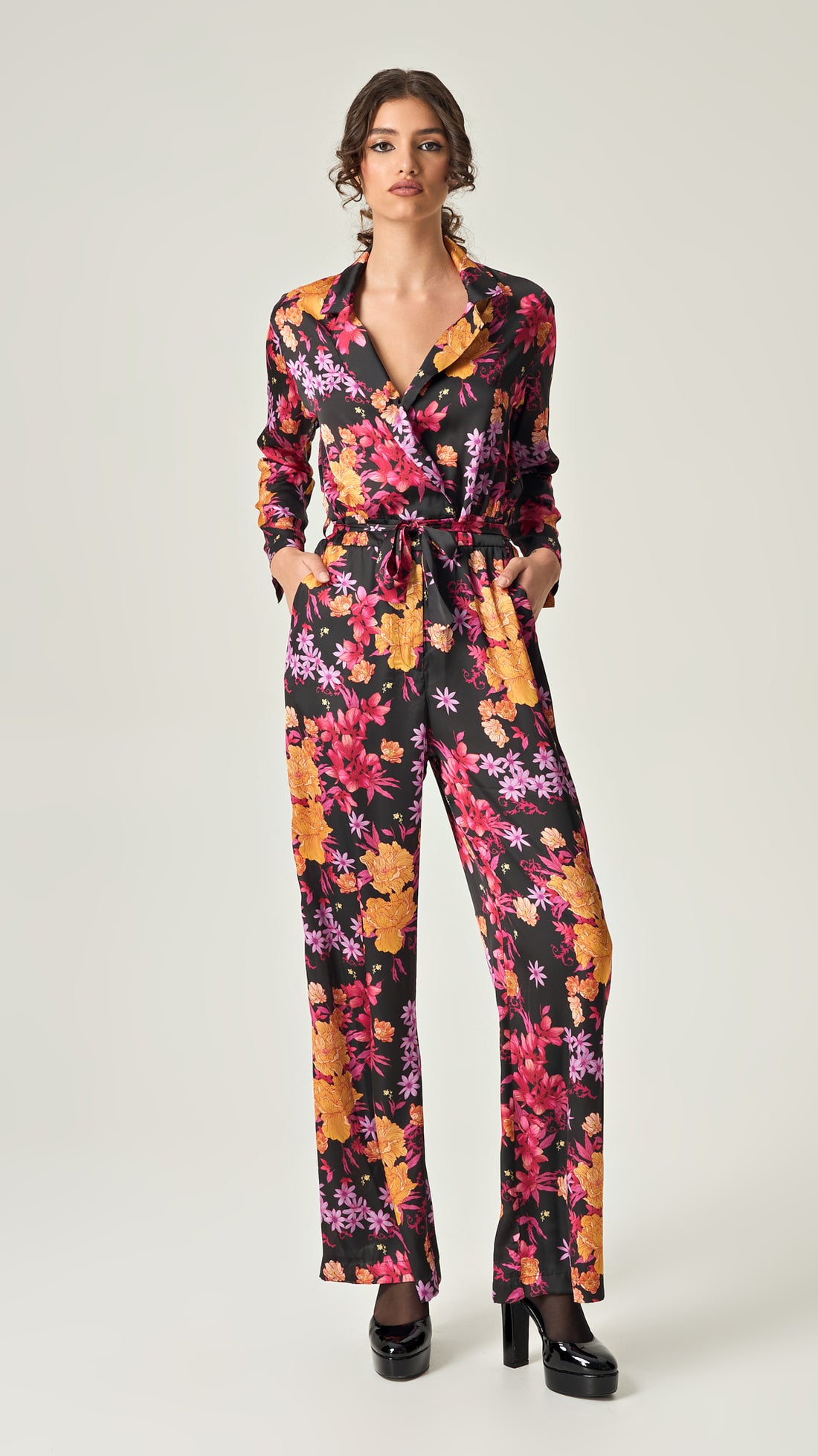 HARVEST BLOOM SATIN JUMPSUIT