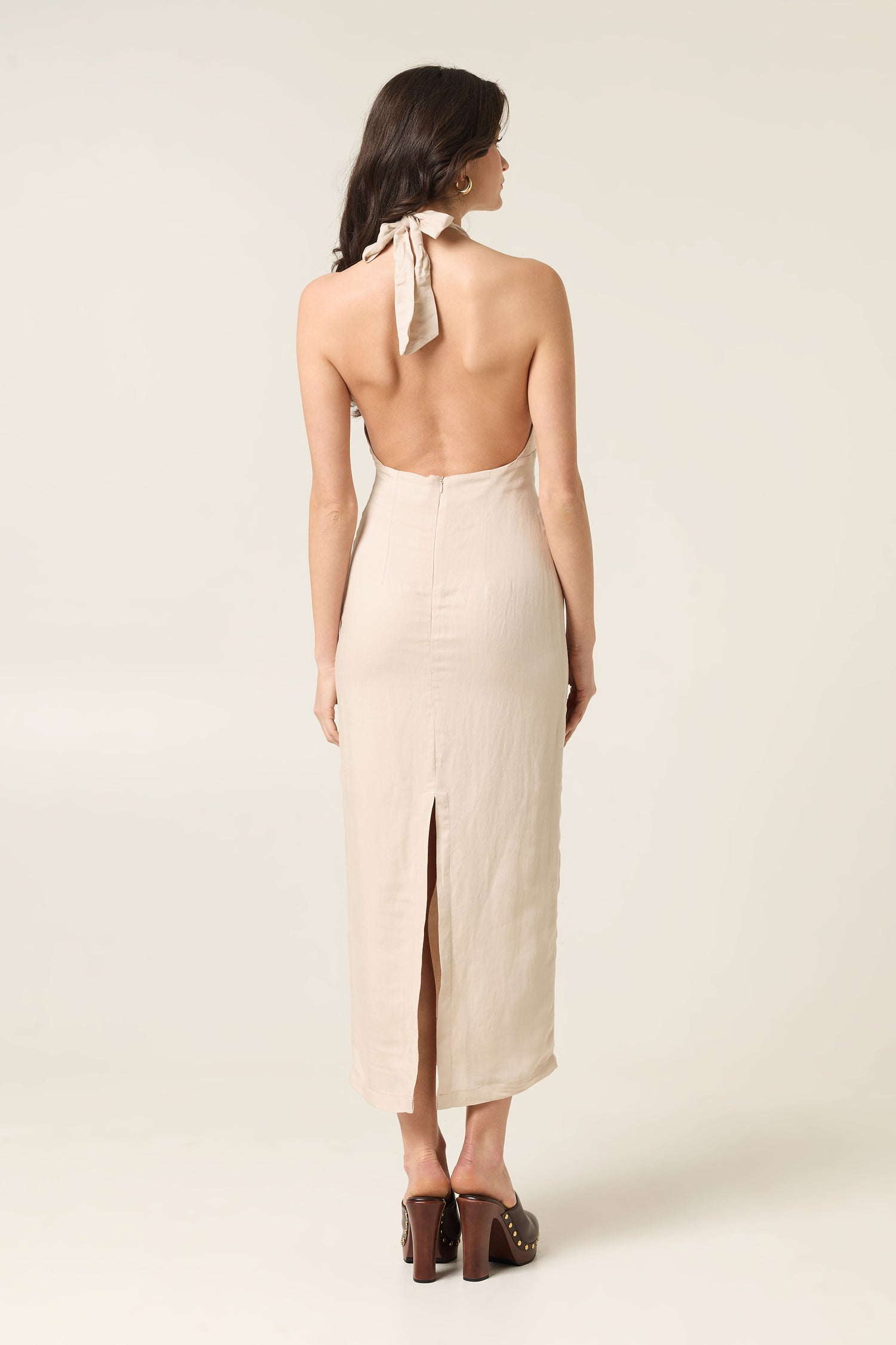 QUITE DESIRE MIDI LINEN DRESS