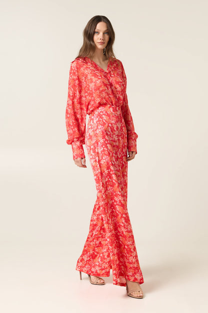 CORALIA HIGH WAISTED SATIN PANTS