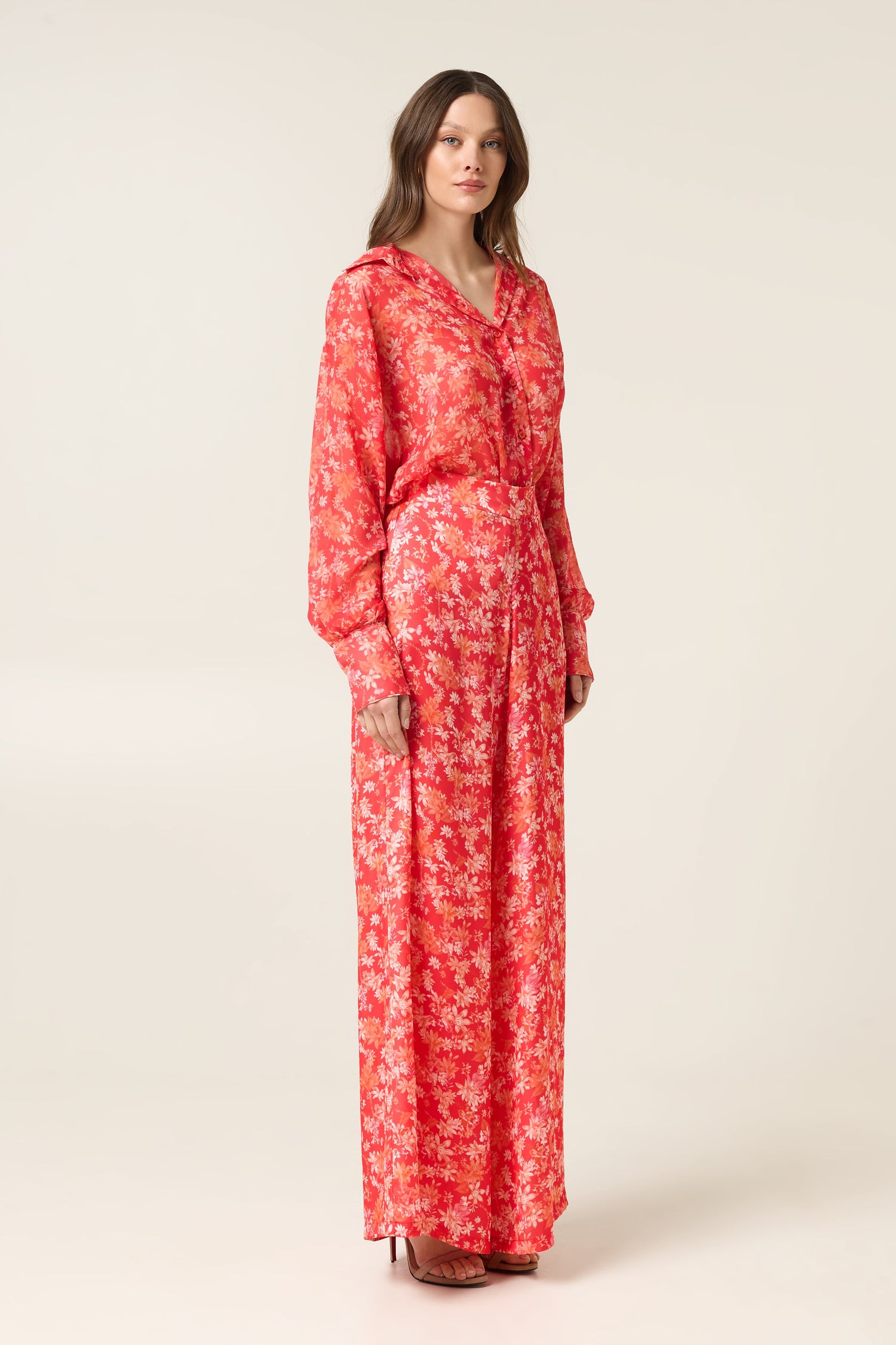 CORALIA HIGH WAISTED SATIN PANTS