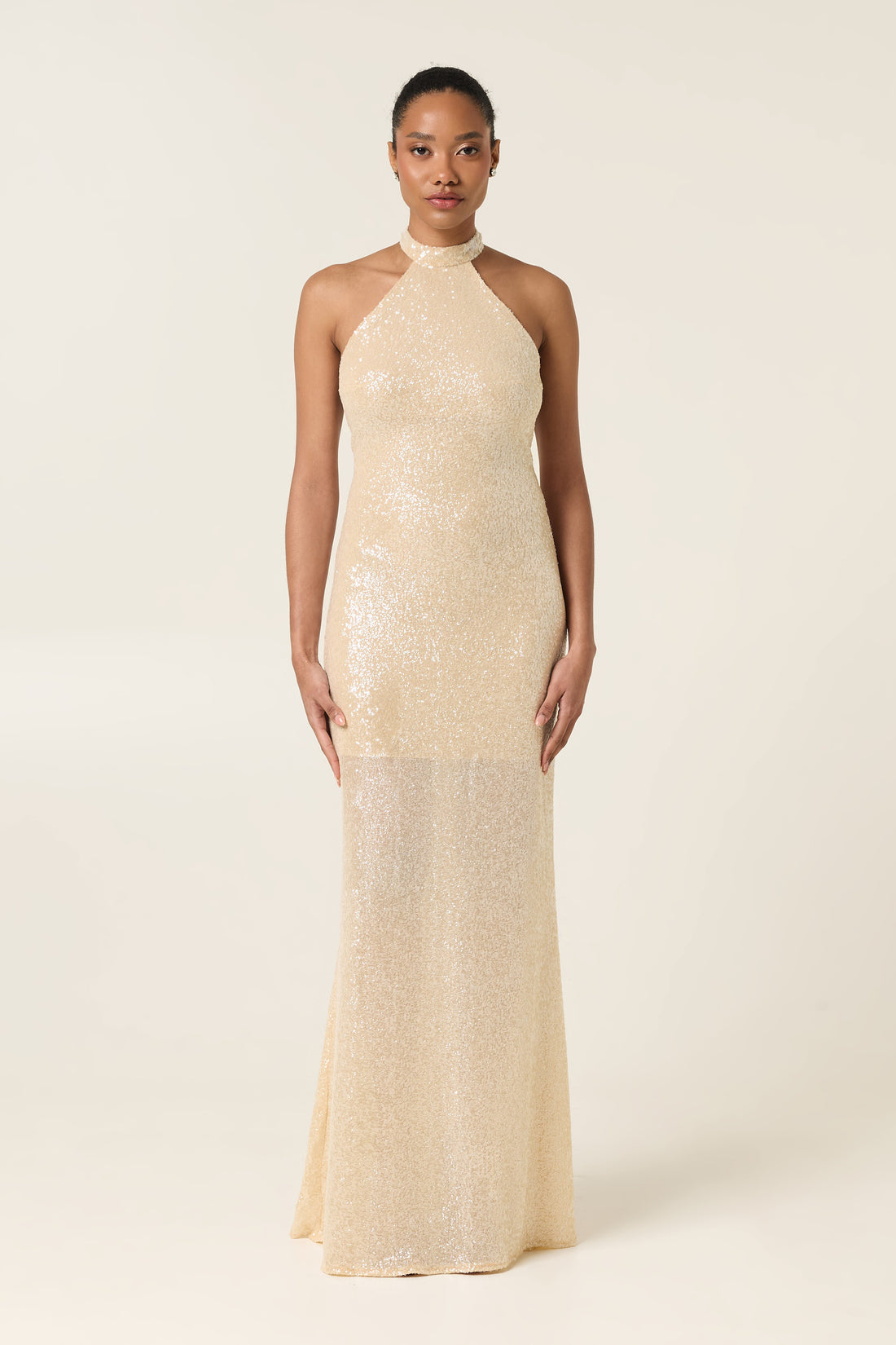PEARL DUST MAXI SEQUINED DRESS