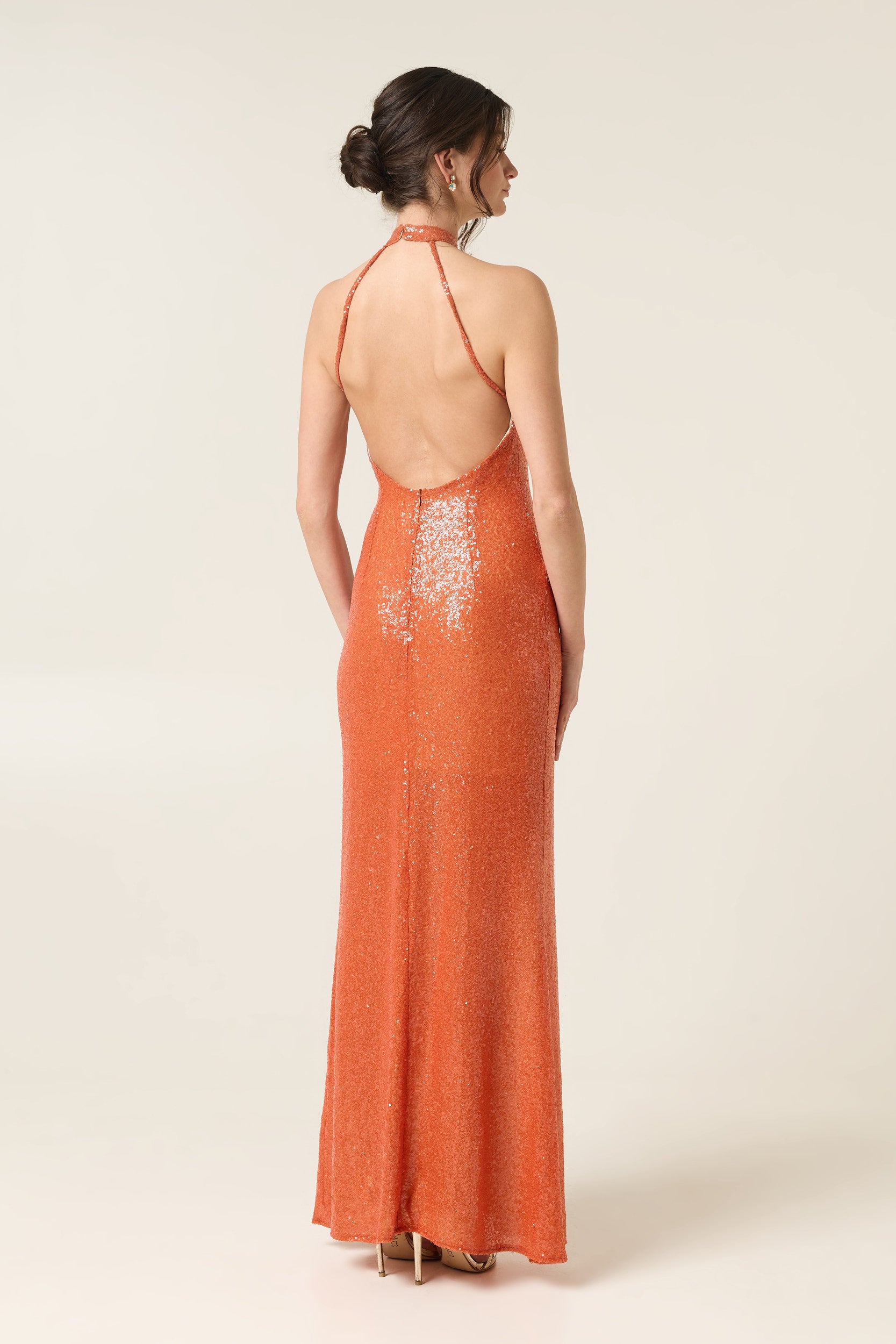 SWEET TANGERINE MAXI SEQUINED DRESS