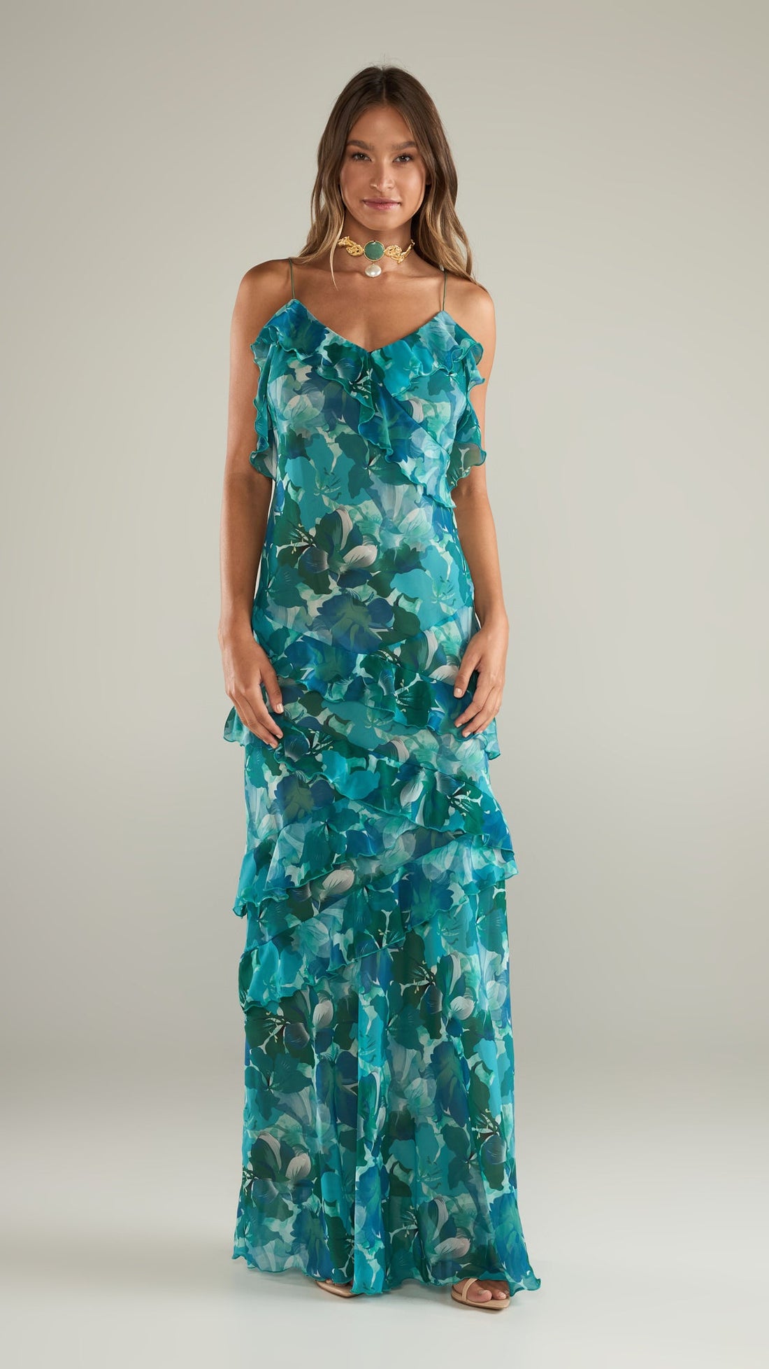 SAYLOR MAXI DRESS WITH RUFFLES