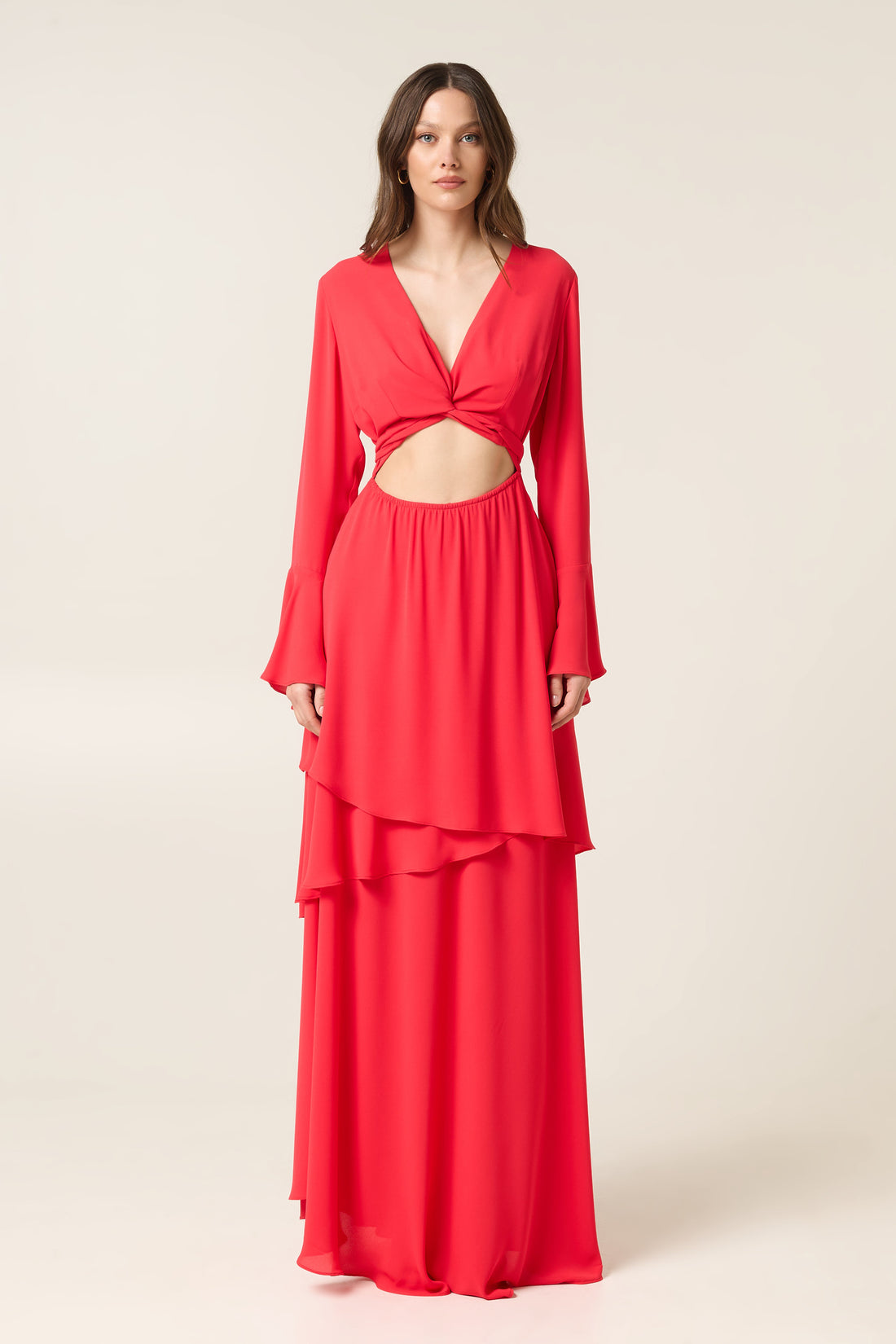 CYNAR MAXI DRESS WITH RUFFLES
