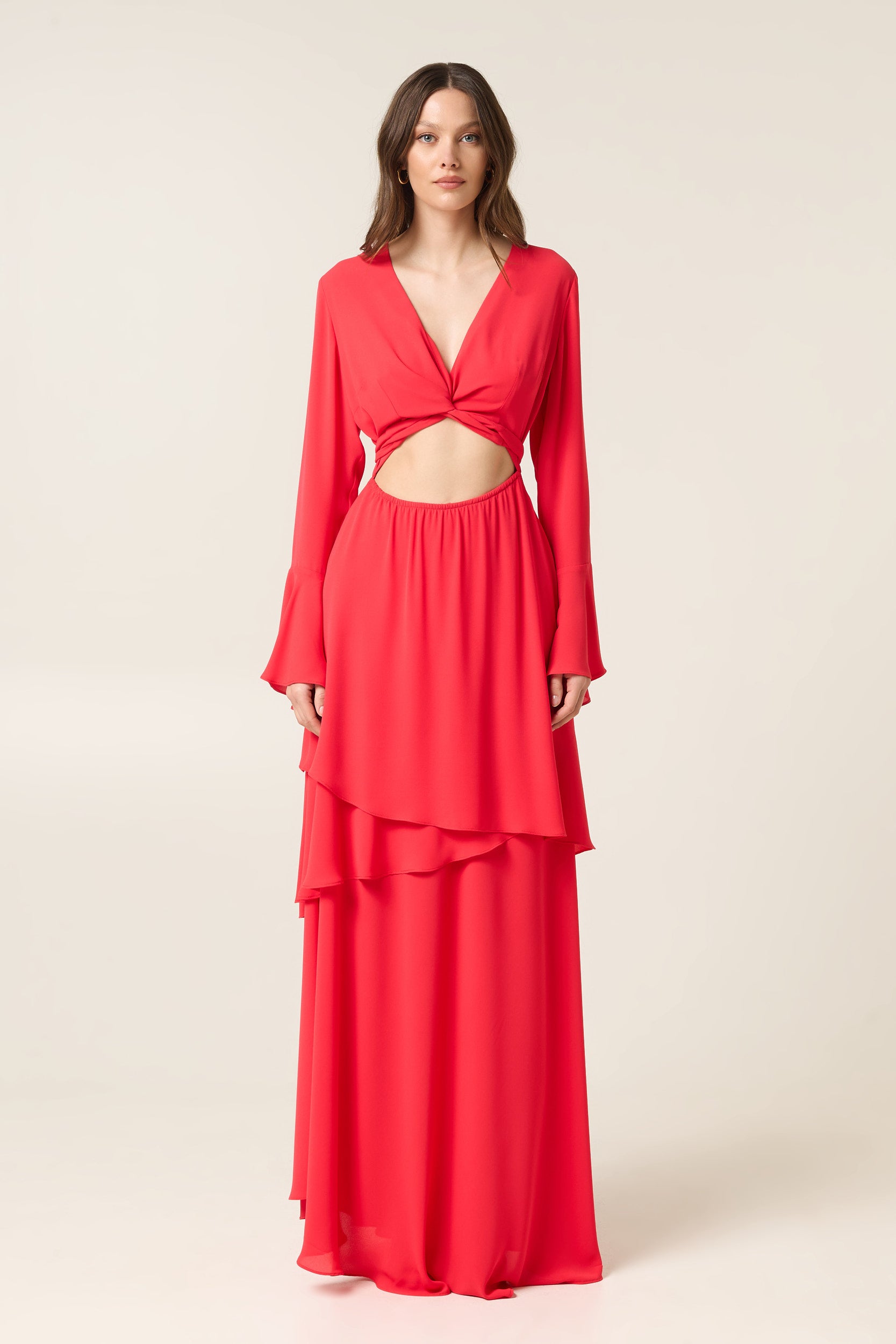 CYNAR MAXI DRESS WITH RUFFLES