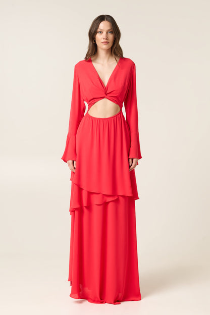 CYNAR MAXI DRESS WITH RUFFLES