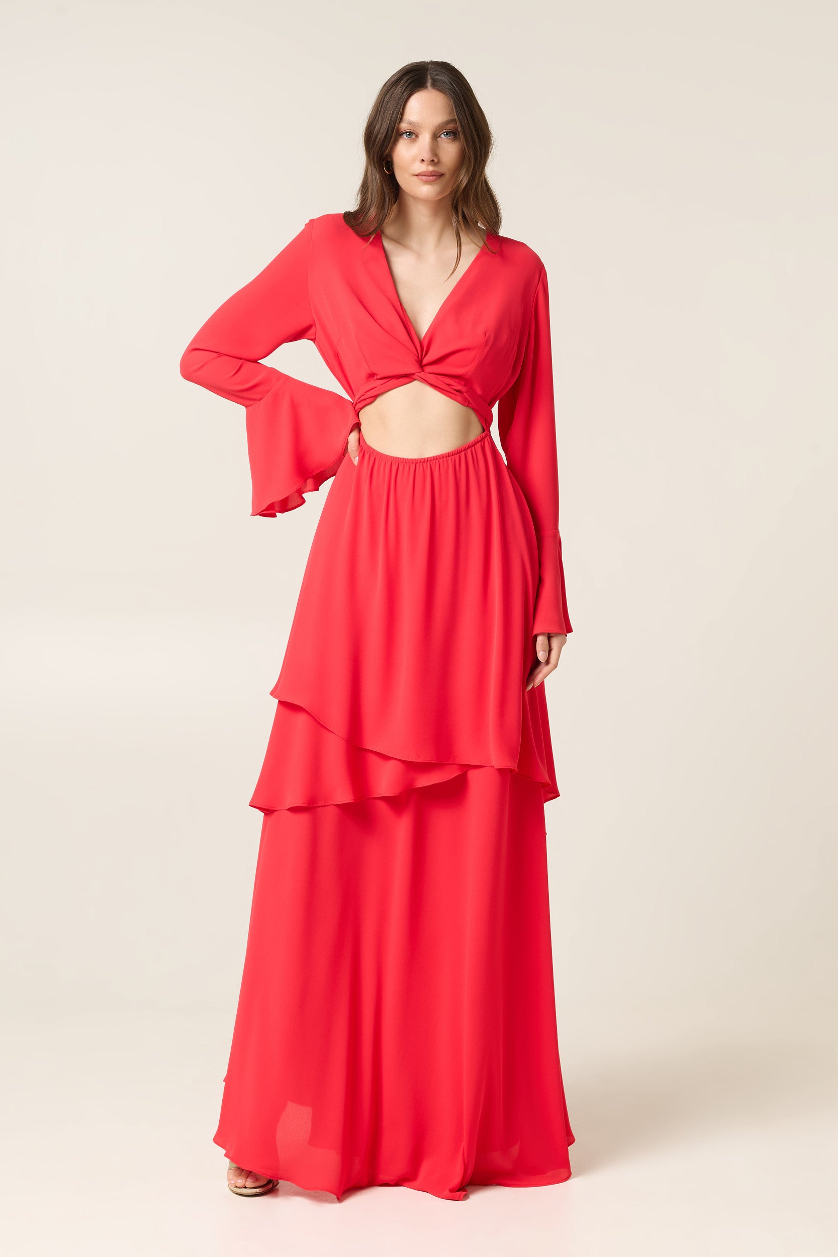 CYNAR MAXI DRESS WITH RUFFLES