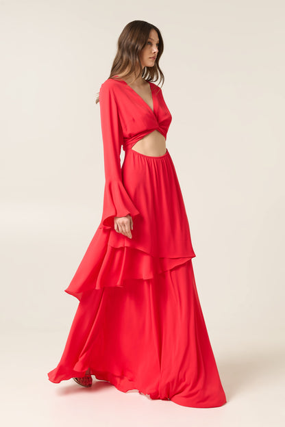CYNAR MAXI DRESS WITH RUFFLES