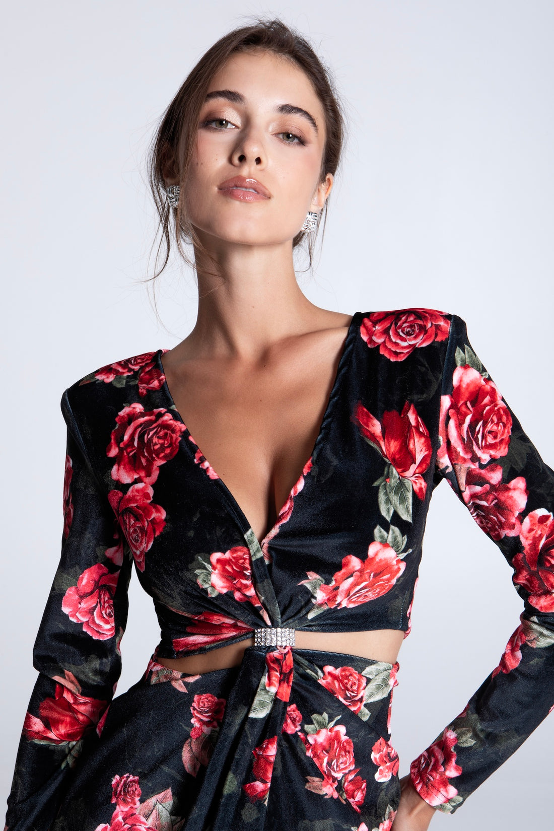 AMANDA MIDI VELVET DRESS