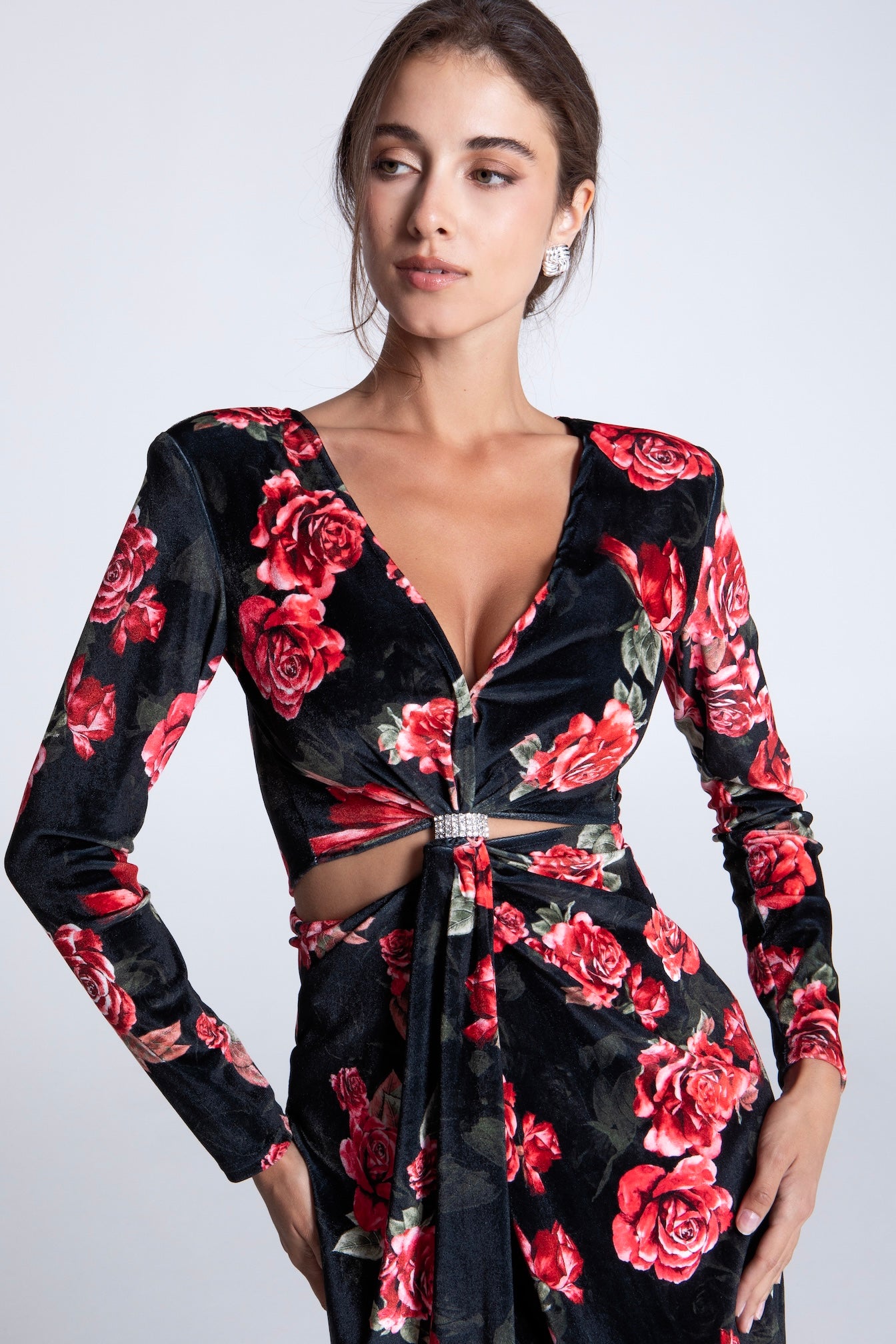 AMANDA MIDI VELVET DRESS
