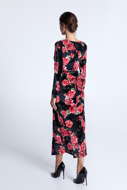 AMANDA MIDI VELVET DRESS