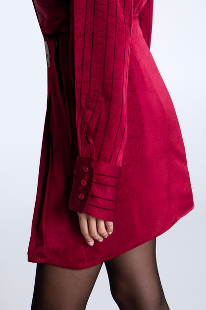 WINE SATIN SHIRT