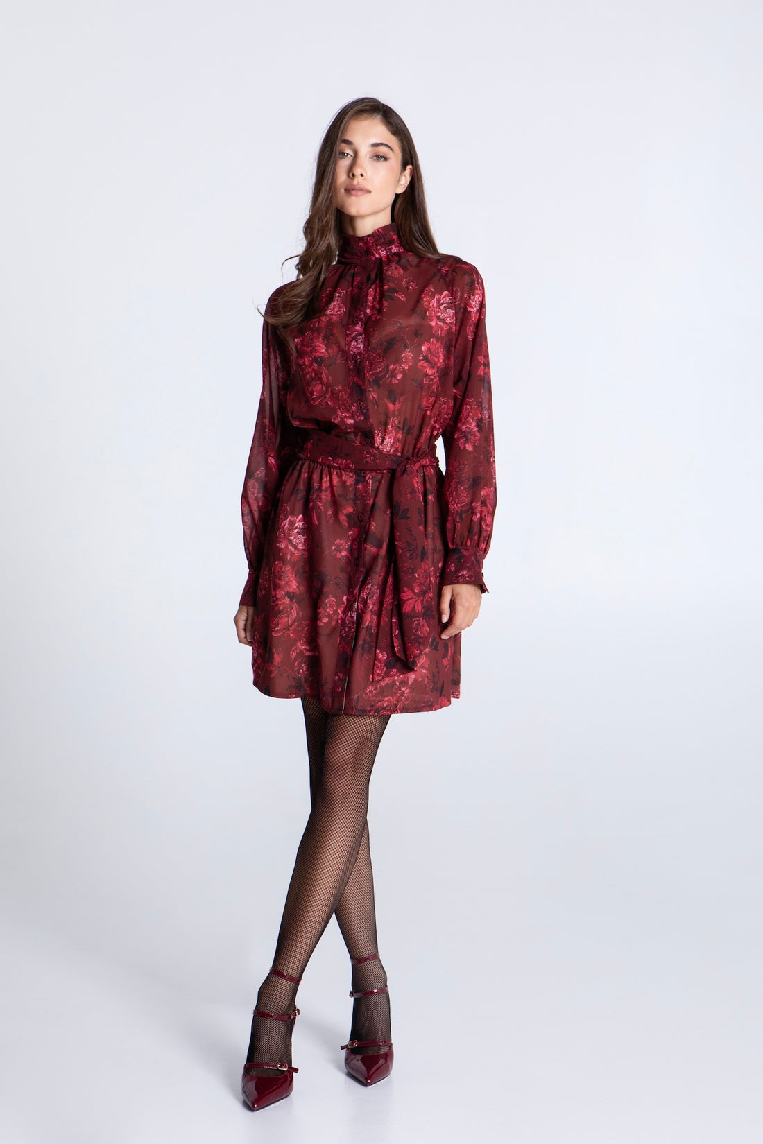 AMAROSE MINI DRESS WITH BELT
