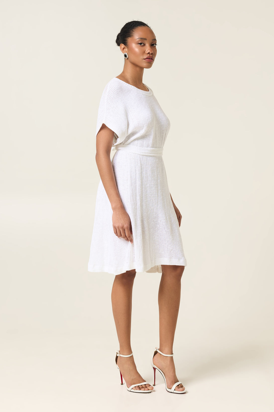 CLOUD DANCER COTTON DRESS WITH BELT