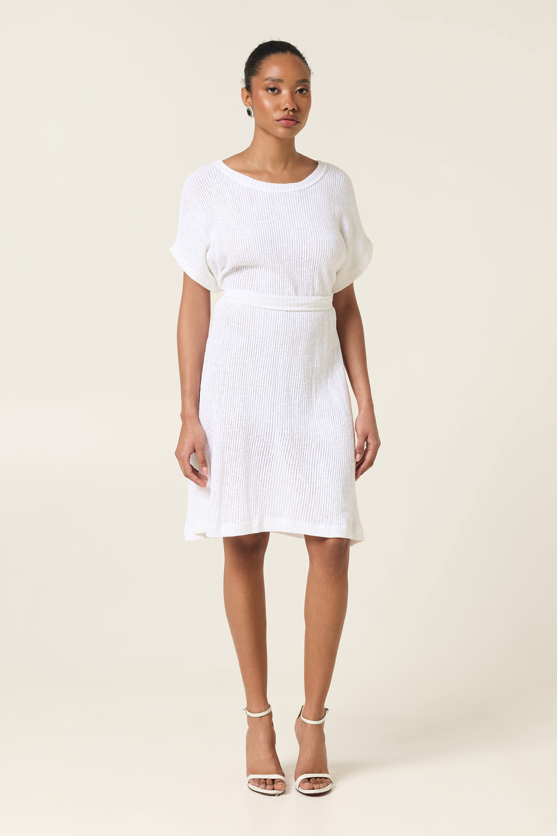 CLOUD DANCER COTTON DRESS WITH BELT